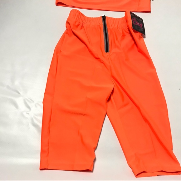 Womens 2 Pcs Cycling Outfit  Shorts Crop Top L - Picture 2 of 10